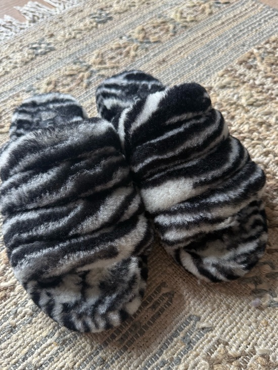 UGG Shoes - UGG Faux Fur Zebra Print Slide Slippers